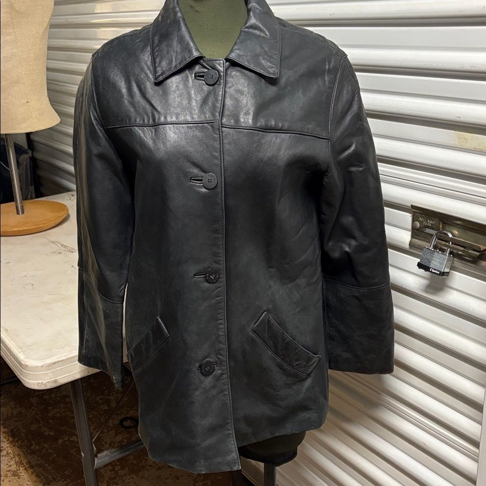 Vintage Nine West Black Leather Jacket M